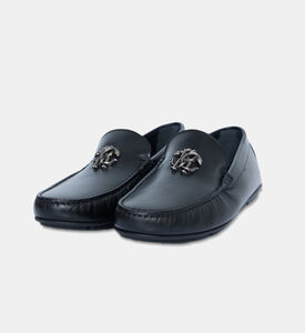 Leather Logo Monogram Loafers