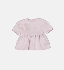 La Mia Bambina Floral-applique Peplum Top, Packshot View