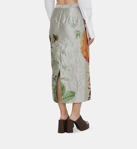 تنورة ميدي ضيقة بطبعة ورود