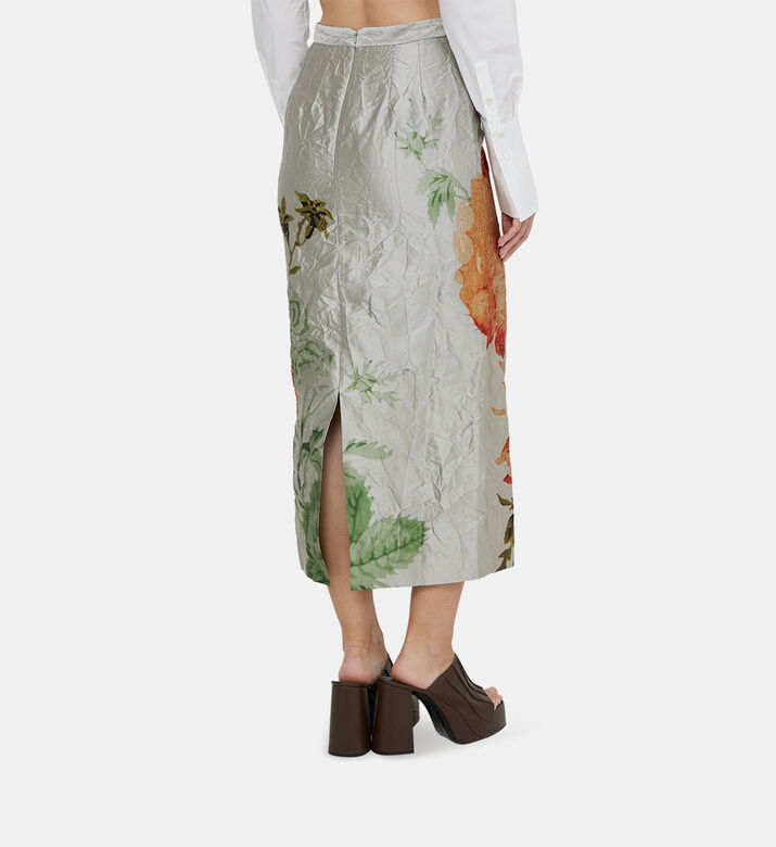 تنورة ميدي ضيقة بطبعة ورود