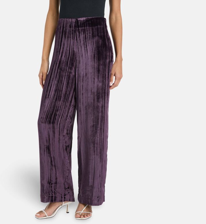 Carter and White Perrine Velvet Wide-leg Trousers, Model View
