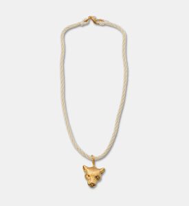 Forte-Forte Rope Necklace With Feline Pendant, Packshot View