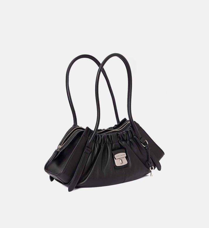 Marc Jacobs Dual Top Zipper Top Handle Satchel Bag, Black, Packshot View