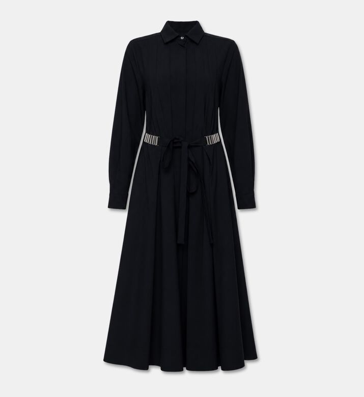 Beatrice B Pleated Bib Midi Shirt Dress, Packshot View