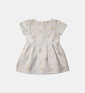 فستان بطبعة أزهار ميتاليك