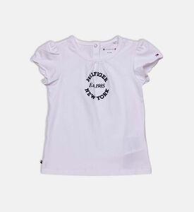 Round-neck Snap Closure T-shirt