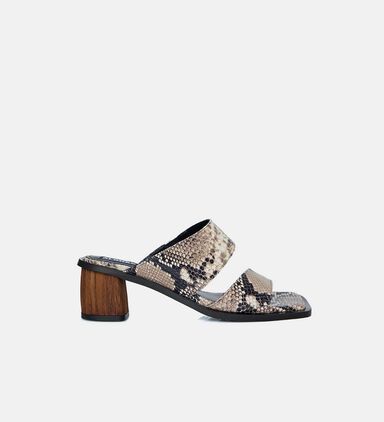 Gabin Indo Snakeskin Leather Sabot Mules