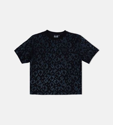 Cotton Logo-badge All-over Print T-shirt
