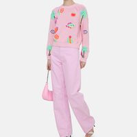 Knit Embroidered Motifs Sweater