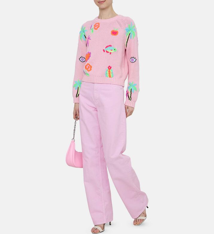 Knit Embroidered Motifs Sweater Knit Embroidered Motifs Sweater