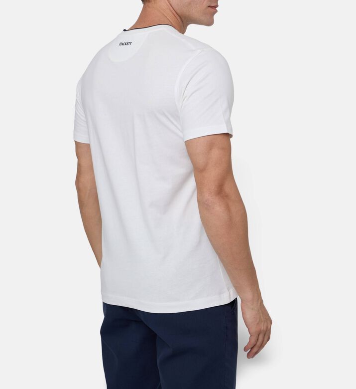 Hackett London Heritage Cotton Logo-print Regular-fit T-shirt, Off-white, L, Model View