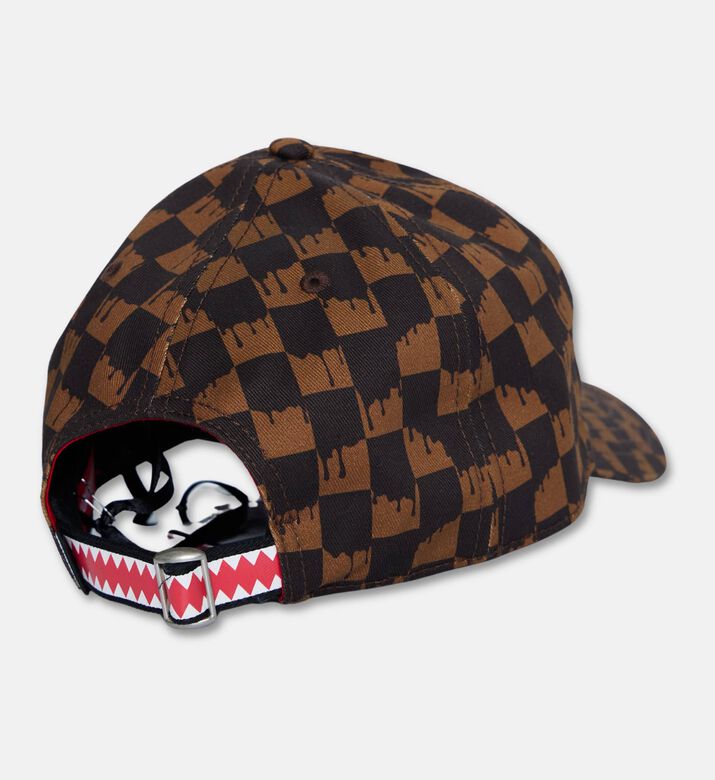 Sprayground Mosh Pit Checkered Sharkmouth Cap, Brown, Packshot View