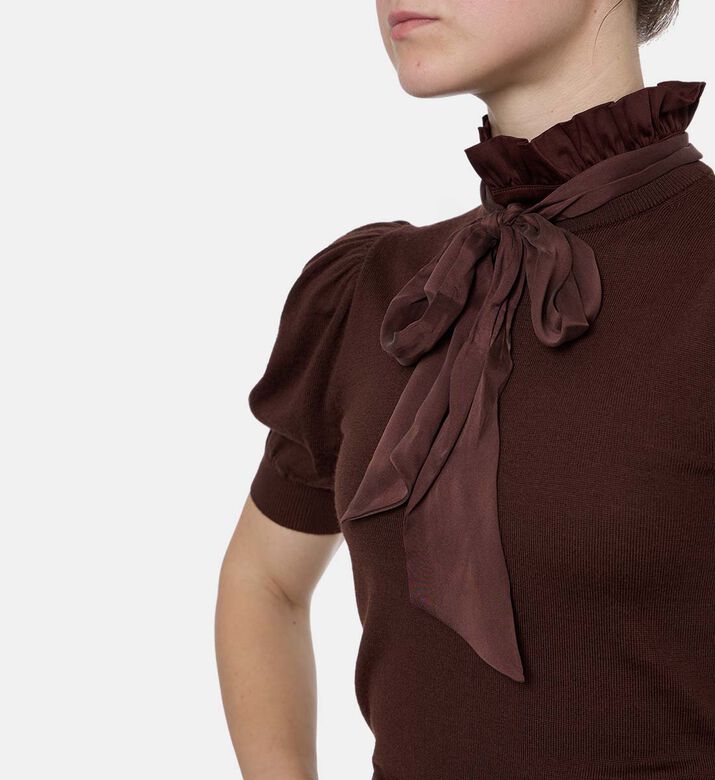 Alice and Olivia Bow-detail Short-sleeve Top, Model View