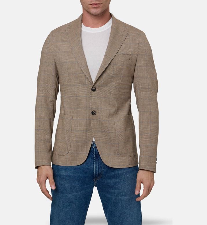 Pal Zileri Tailored Check Pattern Blazer, Model View