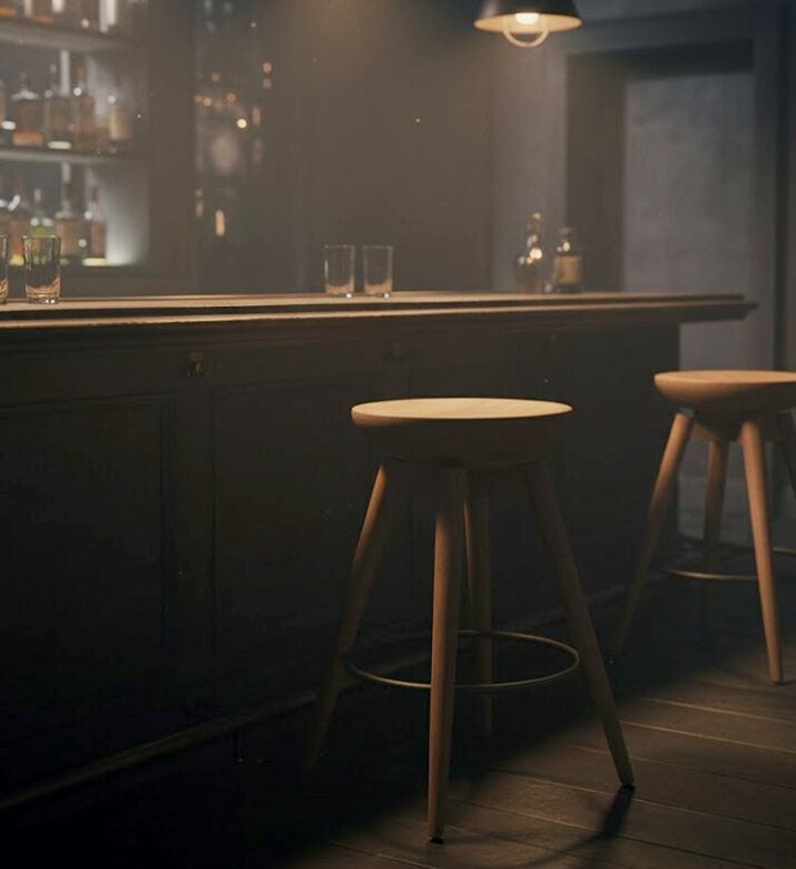 Home Deco and More Acacia Spoon Counter Bar Stool, Packshot View Home Deco and More Acacia Spoon Counter Bar Stool, Packshot View