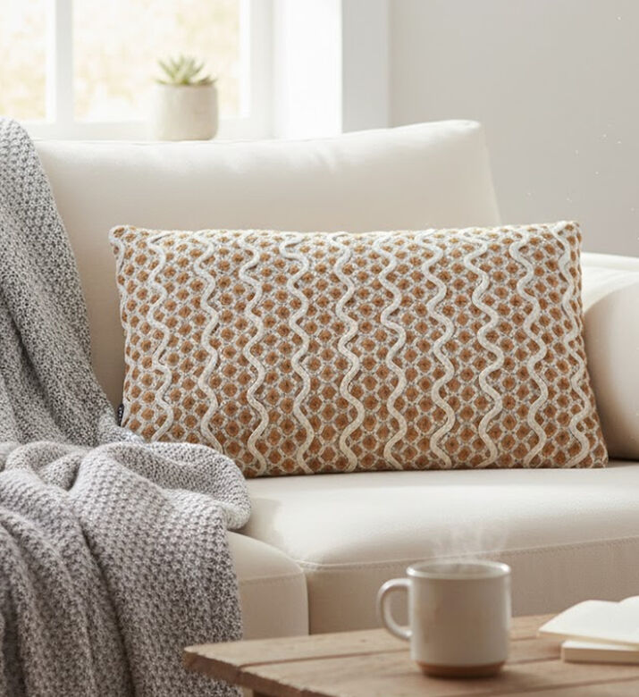 Home Deco and More Neptune-print Embroidered Cushion, Packshot View