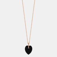 Angele Mini Onyx Heart Necklace
