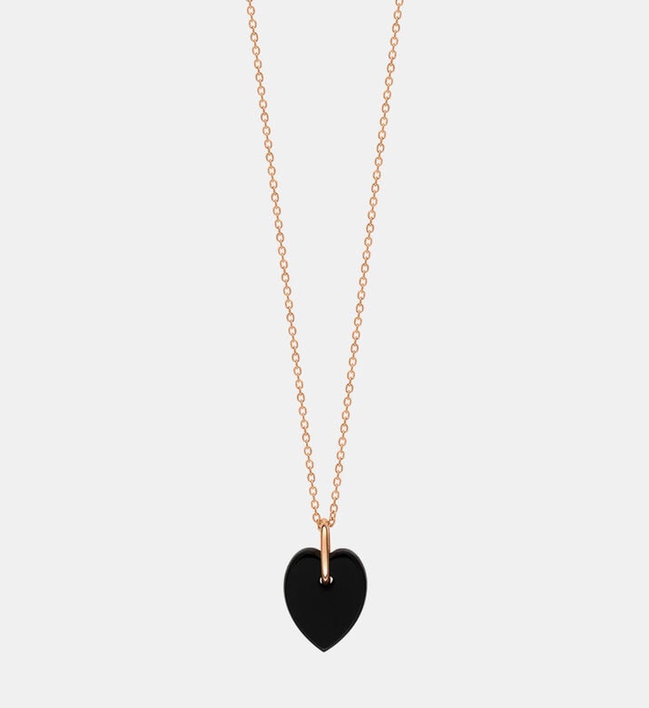 Angele Mini Onyx Heart Necklace
