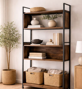 Home Deco and More Judy Pine Wood Half Shelf, Packshot View