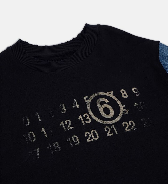 فستان قطن بأكمام بلون مغاير