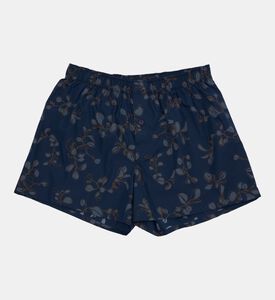 بوكسر بخصر مطاطي وطبعة نباتية