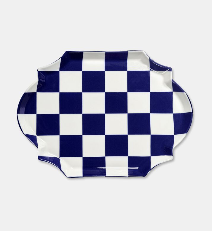Serax Blue White Oval Serving Plate, Packshot View