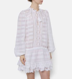 Isabel Marant Embroidered Eyelet Lace Mini Dress, Model View