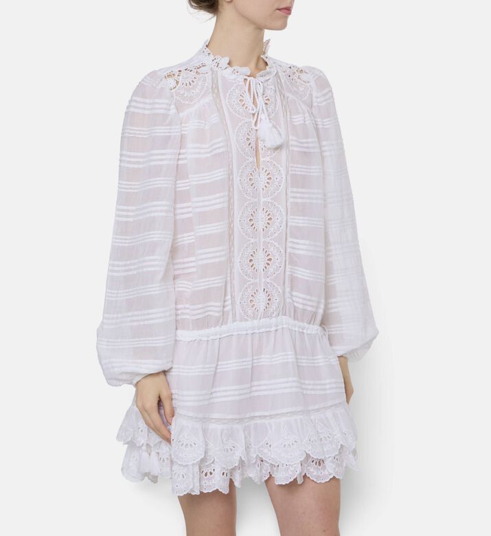 Isabel Marant Embroidered Eyelet Lace Mini Dress, Model View