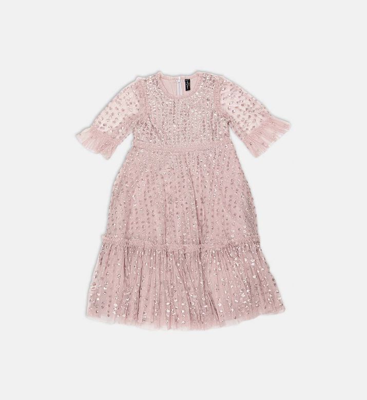 Raindrop Sequin Flared Dress