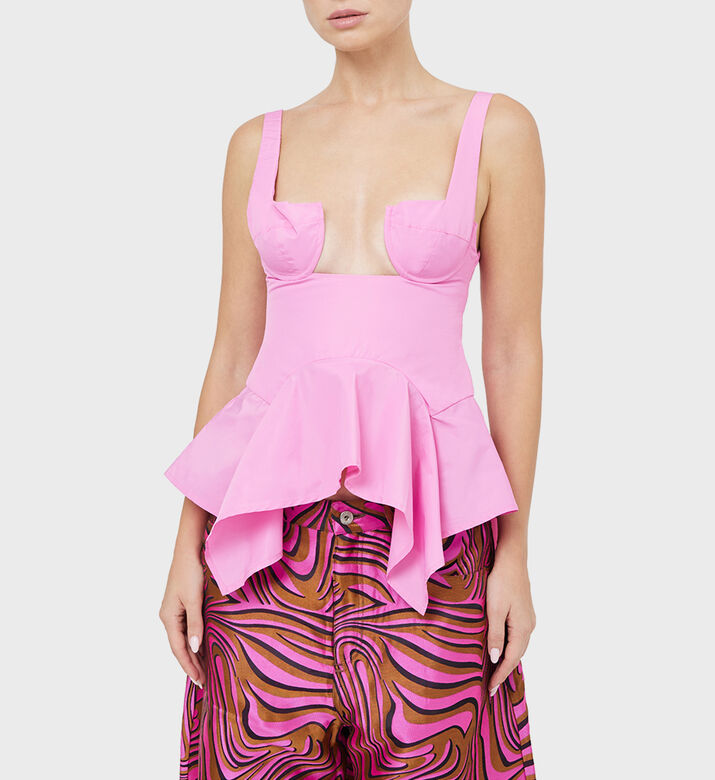Waist Flounce Strap Corset Top