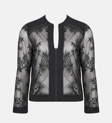Floral-embroidery Long Sleeve Vest