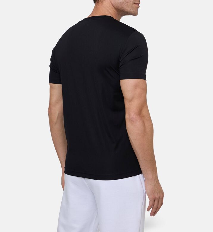 EA7 Logo Badge Embellished T-shirt, Black, Xxl, Model View