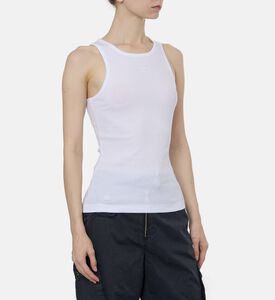 Ganni Minimalist Ribbed Tank Top, Model View