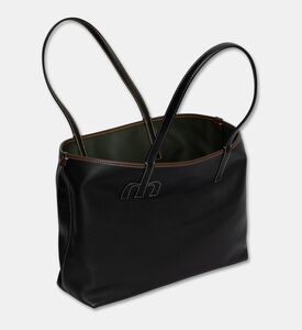 Mlouye Calf Leather Large Tote Bag, Black, Packshot View