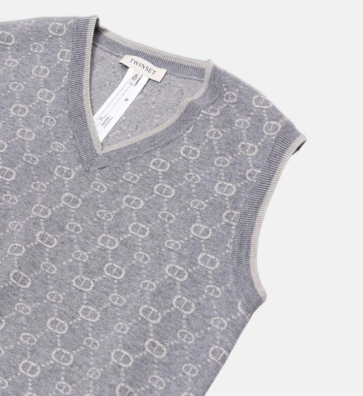 Knit Logo-embroidery Sleeveless Sweater Knit Logo-embroidery Sleeveless Sweater