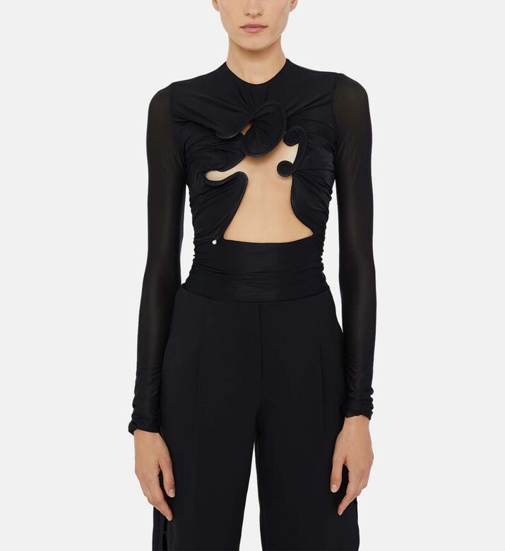 Cut-out Long-sleeve Top
