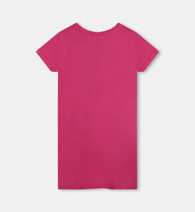 فستان قطن عضوي مرصع بعقدة