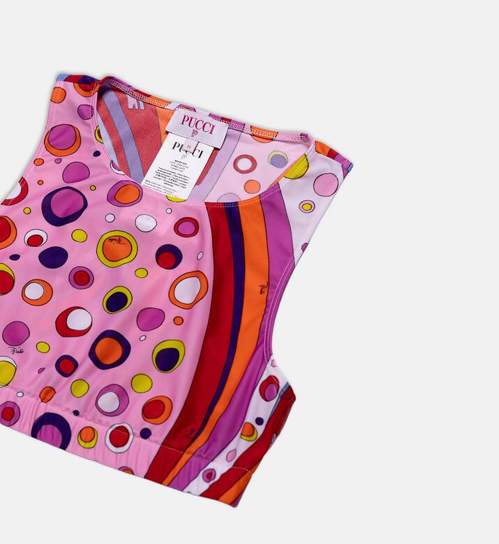 بلوزة قصيرة بطبعة فونتان متعددة الألوان