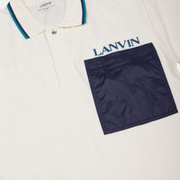 Contrast Material Pique Polo Shirt