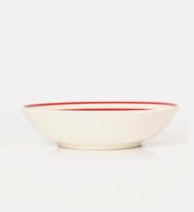 Easy Life Hand-painted Ceramic Soup Plate, Red, Packshot View