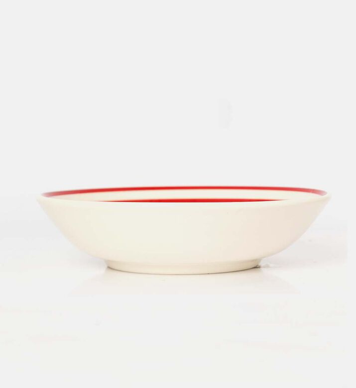 Easy Life Hand-painted Ceramic Soup Plate, Red, Packshot View