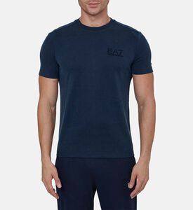 تيشيرت بياقة دائرية وبتطريز شعار