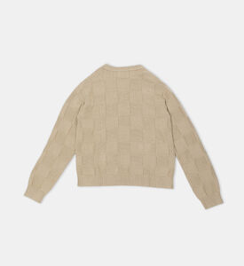 سويت شيرت بحياكة مربعات عكسية