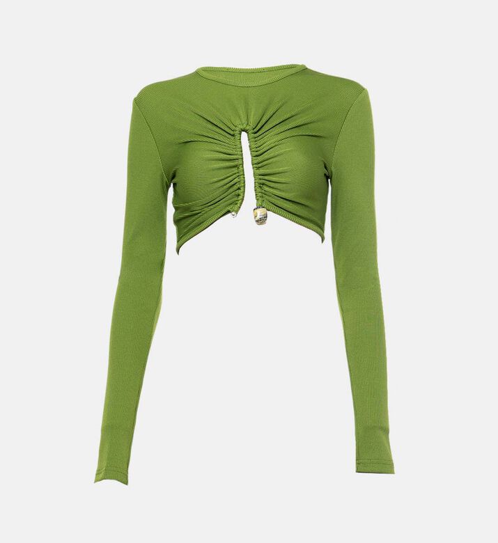 Ribbed Cut-out Crop Top