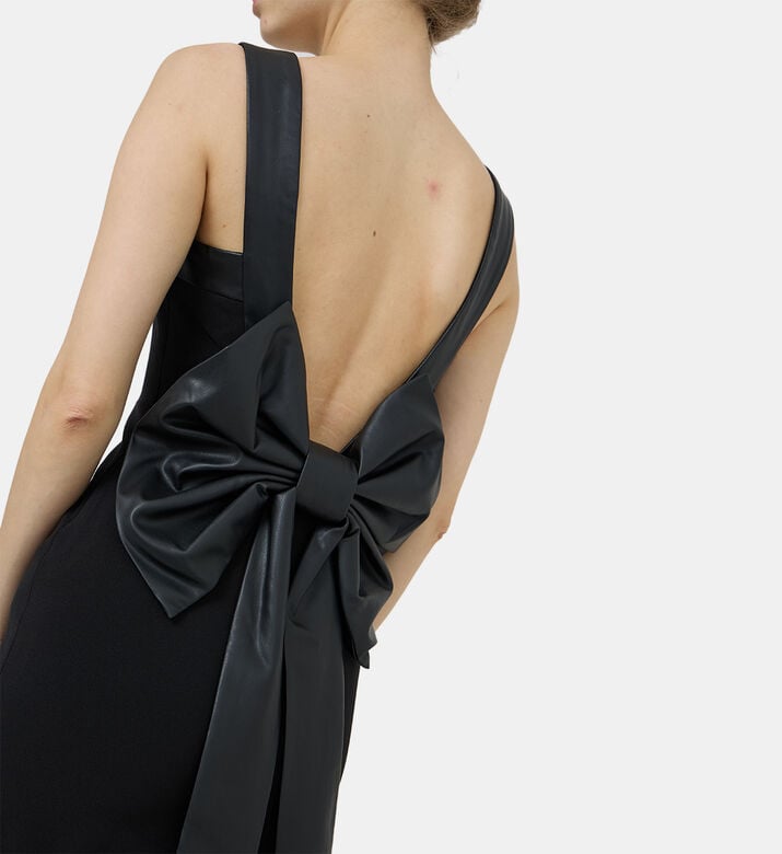 Leather Straps Fitted Mini Dress Leather Straps Fitted Mini Dress