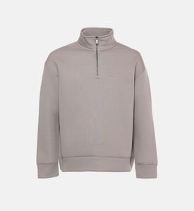 سويت شيرت سبيسر بشعار منقوش بياقة سحاب