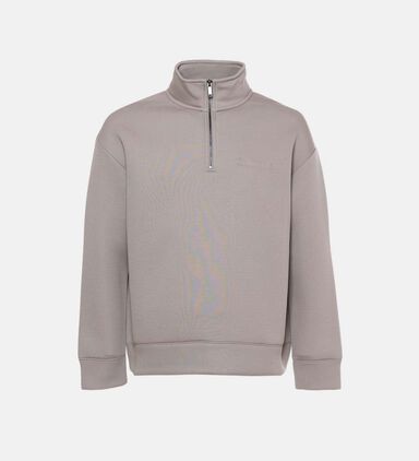 Spacer Embossed Logo Zip-neck Sweatshirt