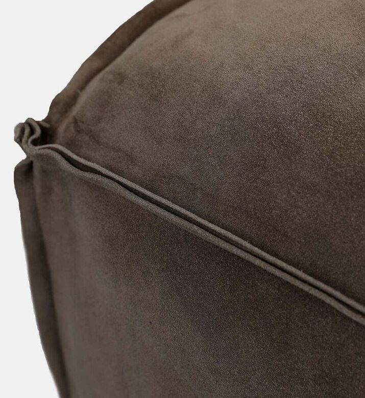 Home Deco and More Elmer Suede Leather Square Pouf, Packshot View Home Deco and More Elmer Suede Leather Square Pouf, Packshot View