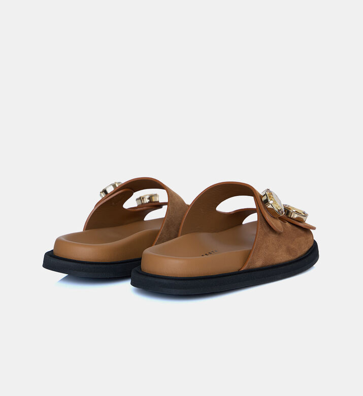 Paros Double Strap Rhinestone Button Sandals Paros Double Strap Rhinestone Button Sandals