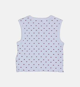 بلوزة بلا أكمام بطبعة كرز على كاملها